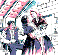 On May 13, 1917, the children see a beautiful lady in the Cova