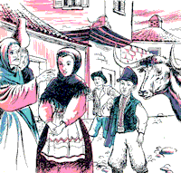 The children are mocked by the villagers who do not believe them