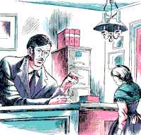 Lucy is brought before the government officials